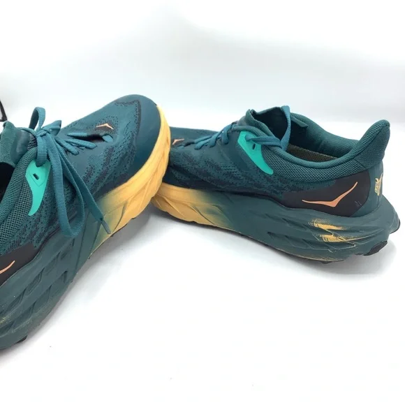 Hoka One Teal Green and Yellow Athletic Shoes for Performance - Picture 4 of 6